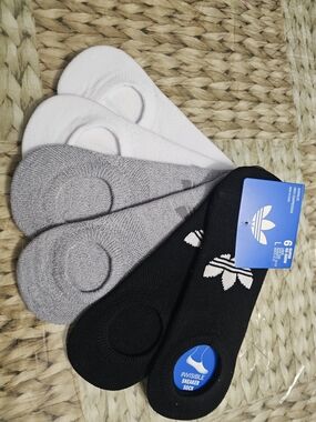 adidas Originals Men's 6-Pack Low-Cut Socks in White, Gray & Black